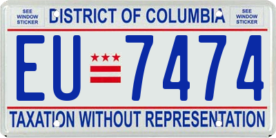 DC license plate EU7474