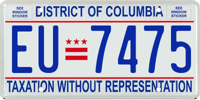 DC license plate EU7475