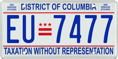 DC license plate EU7477