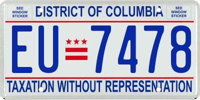 DC license plate EU7478