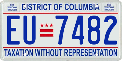 DC license plate EU7482