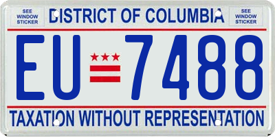 DC license plate EU7488