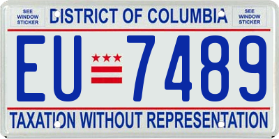 DC license plate EU7489