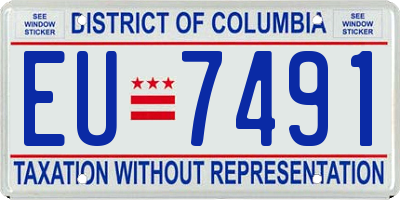 DC license plate EU7491
