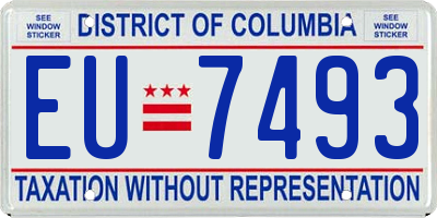 DC license plate EU7493