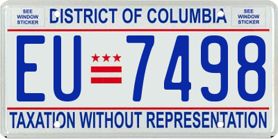 DC license plate EU7498
