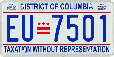 DC license plate EU7501
