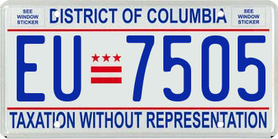 DC license plate EU7505