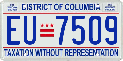 DC license plate EU7509