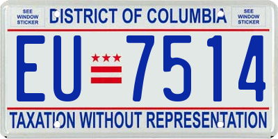 DC license plate EU7514