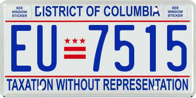 DC license plate EU7515