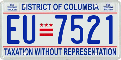 DC license plate EU7521
