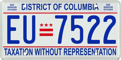 DC license plate EU7522