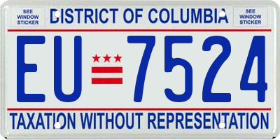 DC license plate EU7524