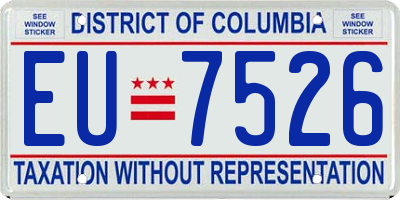 DC license plate EU7526