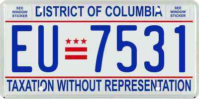 DC license plate EU7531