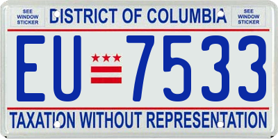 DC license plate EU7533