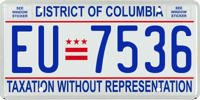 DC license plate EU7536