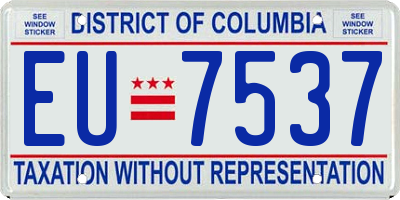 DC license plate EU7537