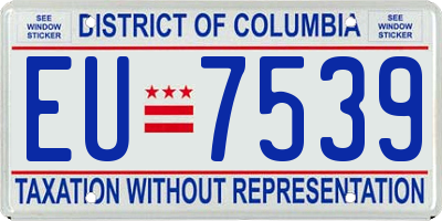 DC license plate EU7539