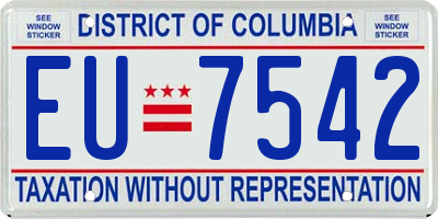 DC license plate EU7542