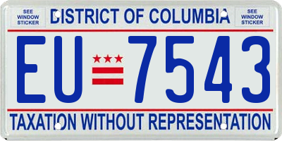 DC license plate EU7543