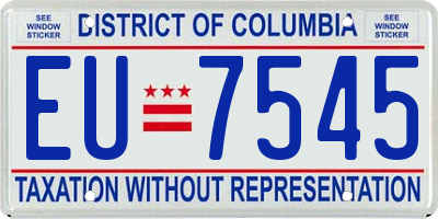 DC license plate EU7545