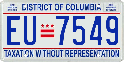 DC license plate EU7549