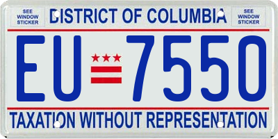 DC license plate EU7550