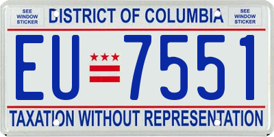 DC license plate EU7551