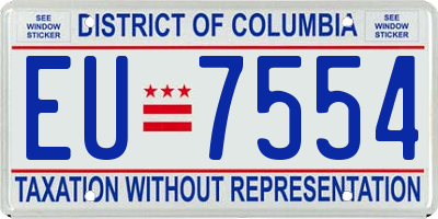 DC license plate EU7554