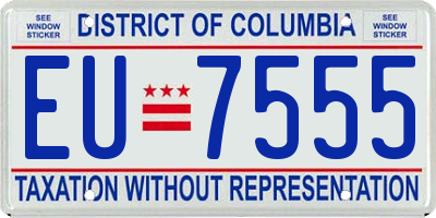 DC license plate EU7555