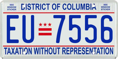 DC license plate EU7556