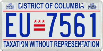 DC license plate EU7561