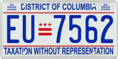 DC license plate EU7562