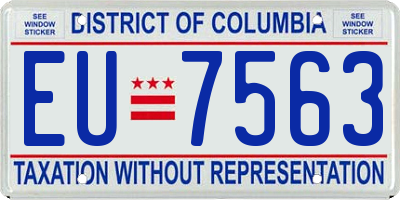 DC license plate EU7563
