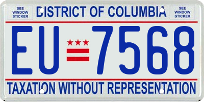 DC license plate EU7568