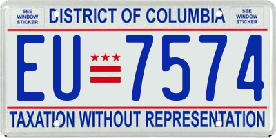 DC license plate EU7574