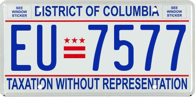 DC license plate EU7577
