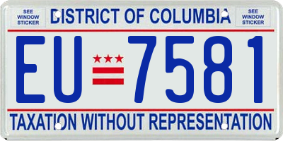 DC license plate EU7581