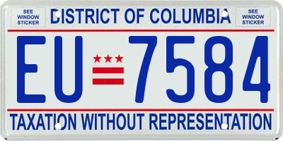 DC license plate EU7584