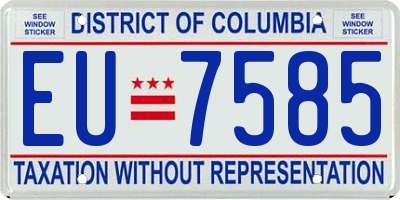 DC license plate EU7585