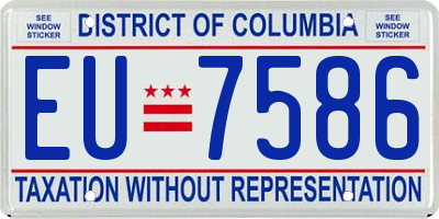 DC license plate EU7586