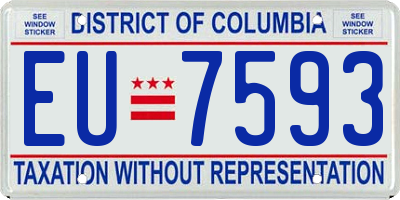 DC license plate EU7593