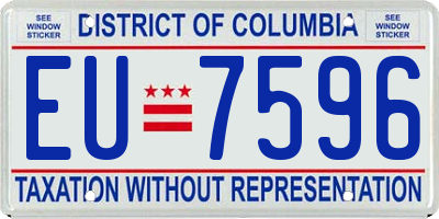 DC license plate EU7596