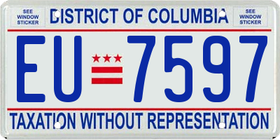DC license plate EU7597