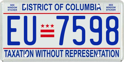 DC license plate EU7598
