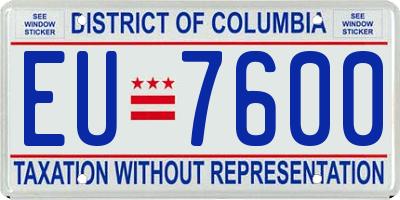 DC license plate EU7600