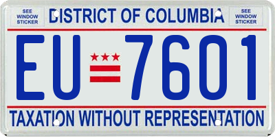 DC license plate EU7601