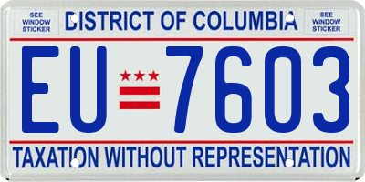 DC license plate EU7603